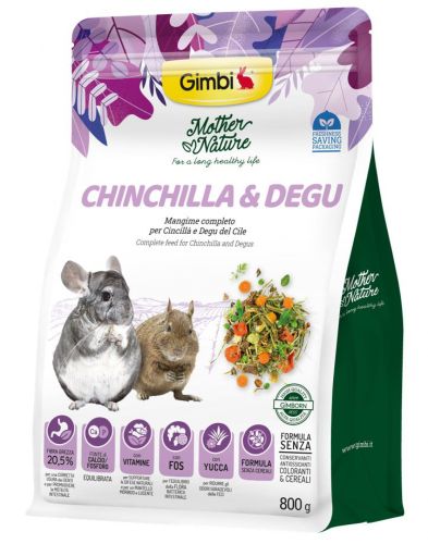 Gimbi Mother Nature Chinchilla & Degu - állateledel csincsillák és deguk számára  800 g