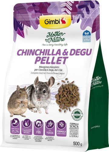 Gimbi Mother Nature Chinchilla & Degu Pellet - állateledel csincsillák és deguk számára  500 g