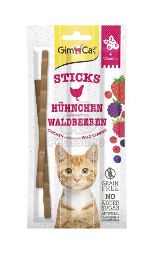 GimCat Sticks csirke és erdeigyümölcs 3 x  5 g