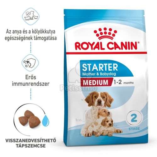 Royal Canin Medium Starter Mother & Babydog - közepes testű kölyök vemhes kutya száraz táp  15 kg