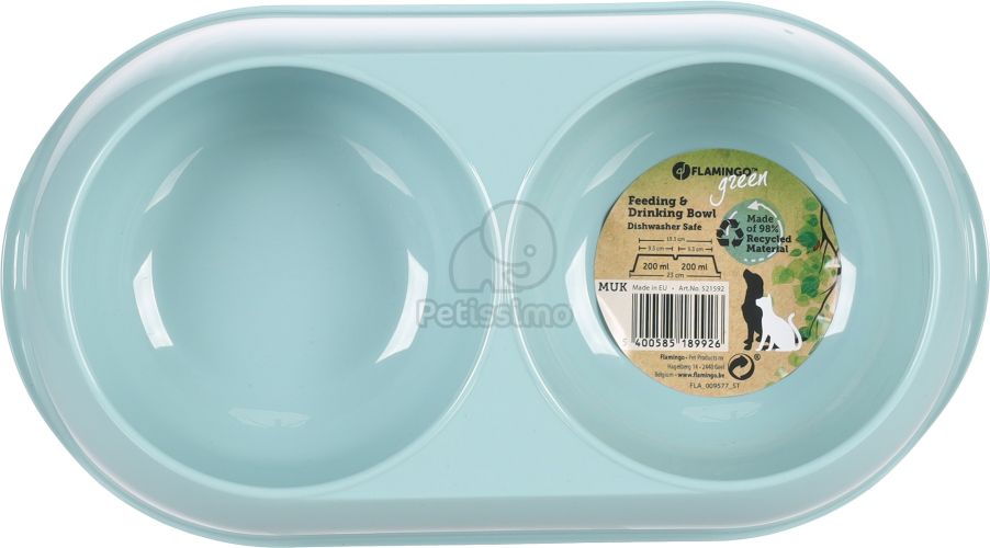 Flamingo műanyag duo tál - világoskék  2x200 ml