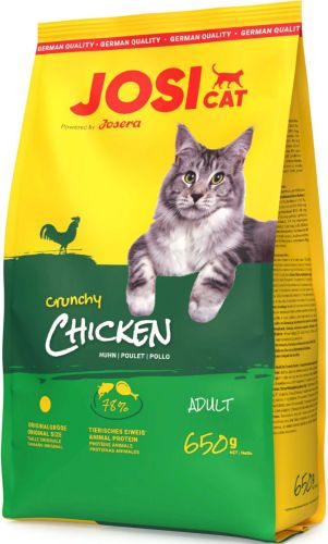 Josicat Crunchy Chicken ropogós csirkés száraz eledel macskák részére 7 x  650 g