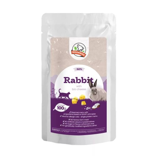 Farkaskonyha nyúl párolt menü macskáknak 100 g