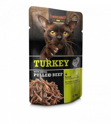 Leonardo pulykahús extra tépett marhahússal alutasakos macskaeledel  70 g