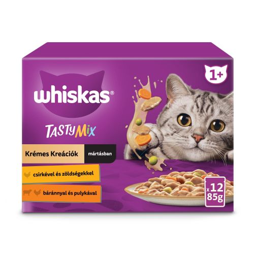 Whiskas alutasak 12 pack eledel macskák részére krémes ízesítéssel 12x85 g 12 x  85 g