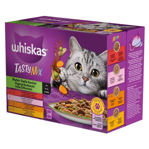 Whiskas alutasak 12 pack eledel macskák részére a séf ajánlata ízesítéssel 12x85 g 12 x  85 g