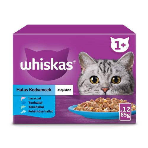 WHISKAS alutasakos 12-pack halas válogatás 12*85g eledel macskák részére 12 x  85 g