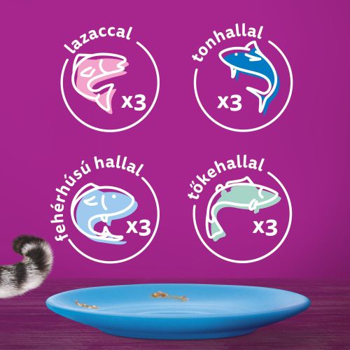 WHISKAS alutasakos 12-pack halas válogatás 12*85g eledel macskák részére 12 x  85 g