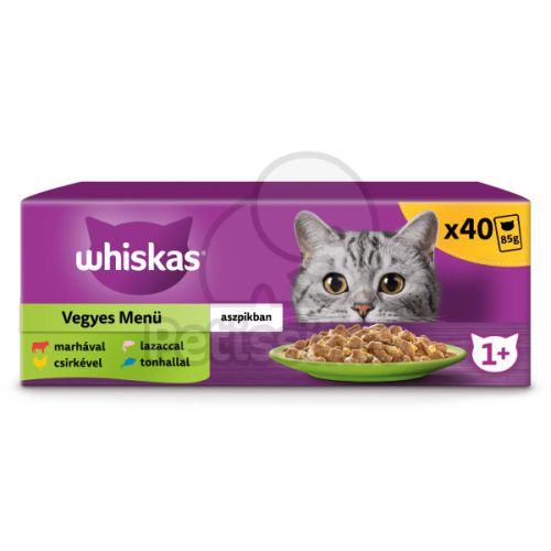 Whiskas alutasakos halas-húsos válogatás macskák részére 40 x  85 g
