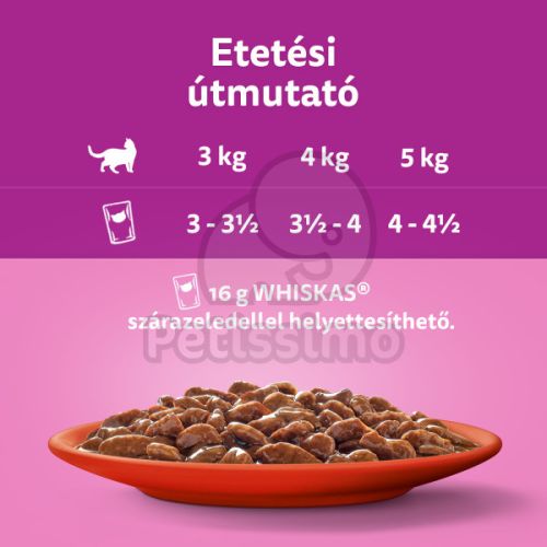 Whiskas klasszikus tasakos eledel válogatás felnőtt macskák számára 80 x  85 g