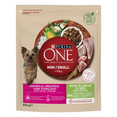 Purina ONE Mini Weight Control száraz kutyaeledel - pulyka  800 g