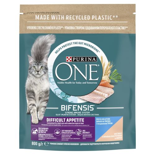 Purina One Bifensis Difficult Appetite száraz macskaeledel - tőkehal, pisztráng  800 g