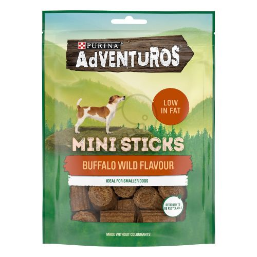 Purina Adventuros Mini Sticks - bölény ízű jutalomfalat kistestű kutyák számára  90 g