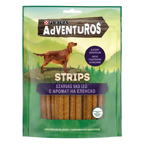 Purina Adventuros Strips Szarvas, vad ízű kutya jutalomfalat  90 g
