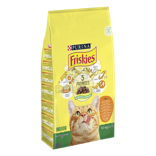 Friskies száraz macskaeledel - Indoor csirkével és hozzáadott kerti zöldségekkel 10 kg