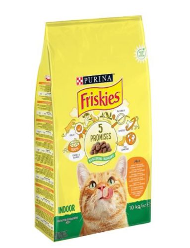 Friskies száraz macskaeledel - Indoor csirkével és hozzáadott kerti zöldségekkel  10 kg