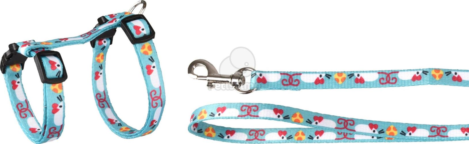 Flamingo egérmintás hám és póráz macskáknak  20-35 cm/25-45 cm