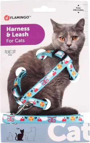 Flamingo egérmintás hám és póráz macskáknak  20-35 cm/25-45 cm