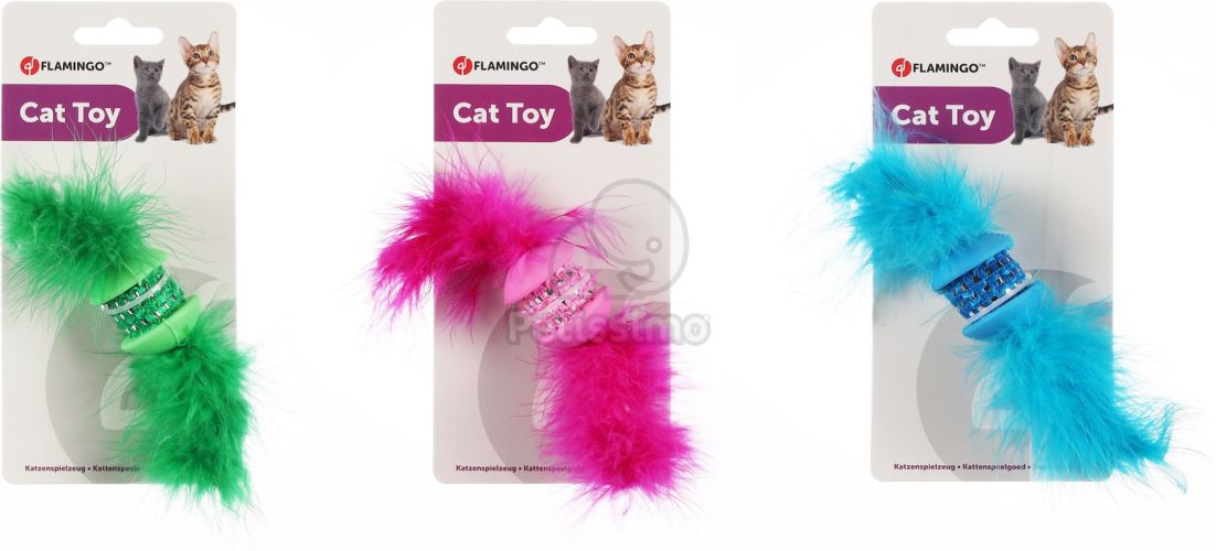 Flamingo játéklabda tollakkal macskáknak  1 db