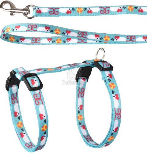 Flamingo egérmintás hám és póráz macskáknak  15-25 cm/20-35 cm