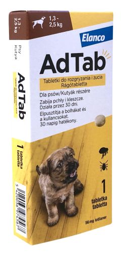 AdTab rágótabletta kutyák részére 1,3-2,5 kg  1 tabletta