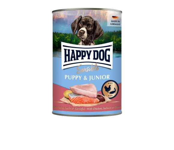 Happy Dog Supreme Sensible Puppy & Junior konzerv - csirke, lazac és burgonya  400 g