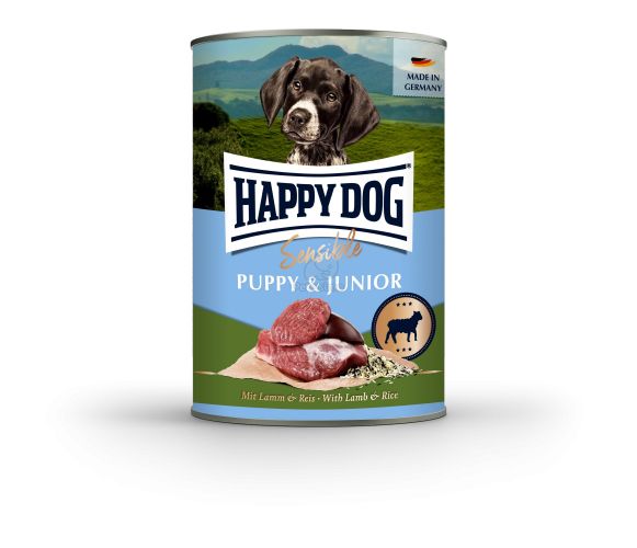 Happy Dog Supreme Sensible Puppy & Junior konzerv - bárány, rizs  200 g