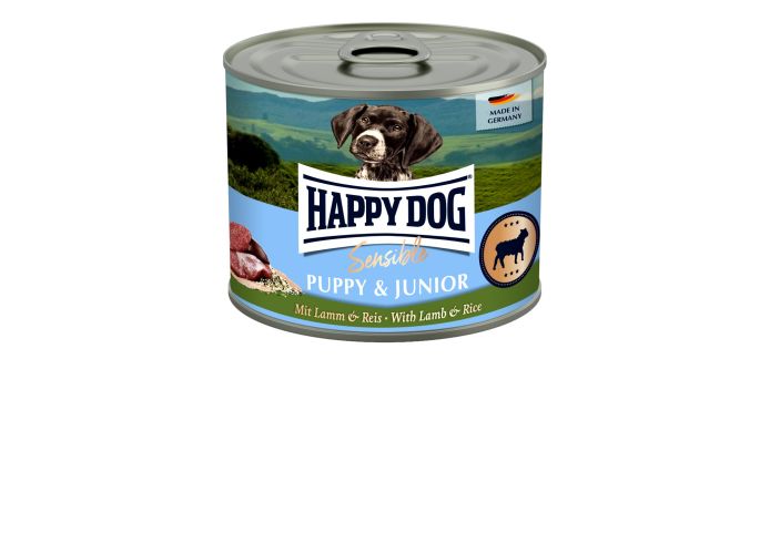 Happy Dog Supreme Sensible Puppy & Junior konzerv - bárány, rizs  200 g