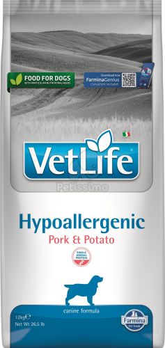 Vet Life Dog Hypoallergenic Pork & Potato  12 kg
