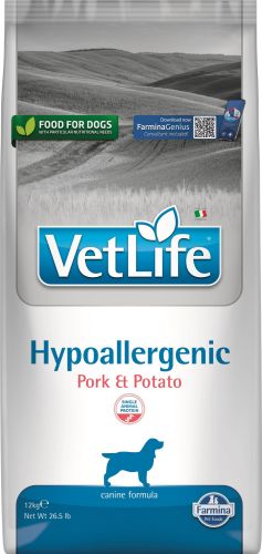 Vet Life Dog Hypoallergenic Pork & Potato  12 kg