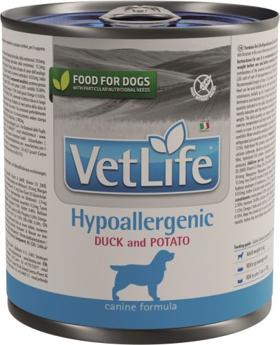 Vet Life Dog Hypoallergenic Duck & Potato konzerv  300 g