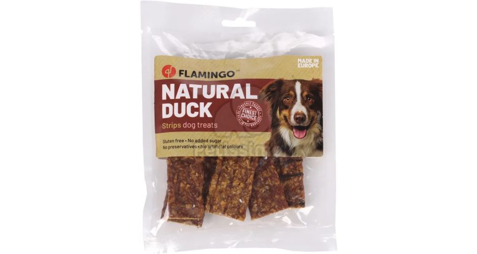 Flamingo Kutya Snack - kacsa csíkok  100 g