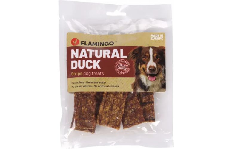 Flamingo Kutya Snack - kacsa csíkok  100 g