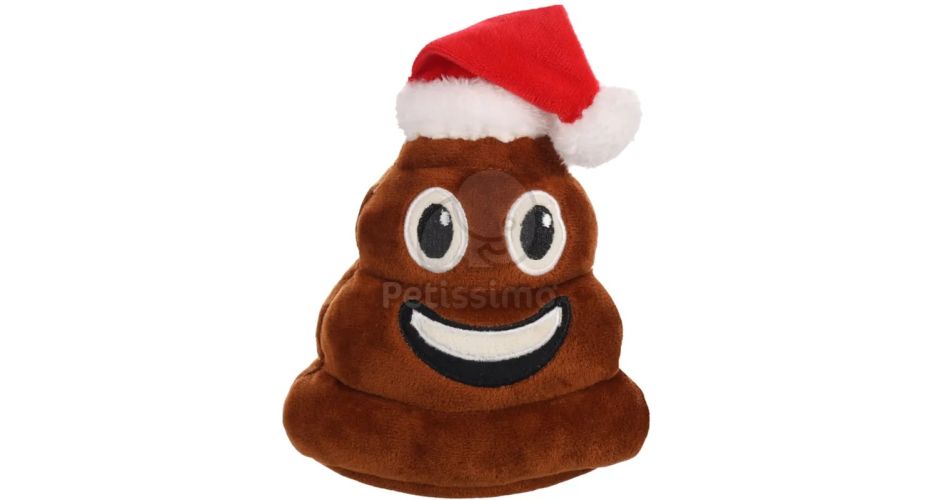 Flamingo karácsonyi plüssjáték kutyáknak - kaki emoji  1 db