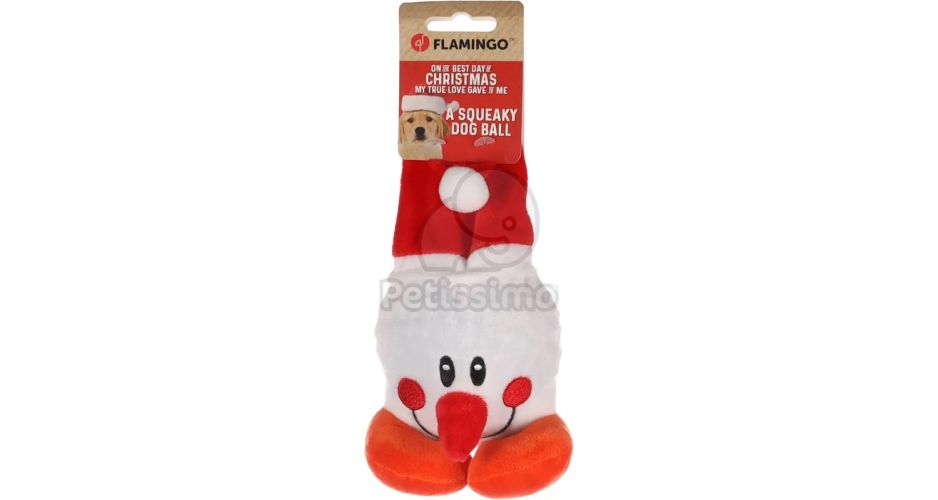 Flamingo karácsonyi plüssjáték kutyáknak - hóember  1 db