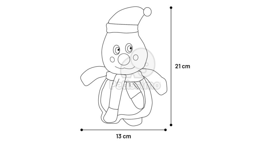 Flamingo karácsonyi plüssjátékok - hóember/pingvin  1 db