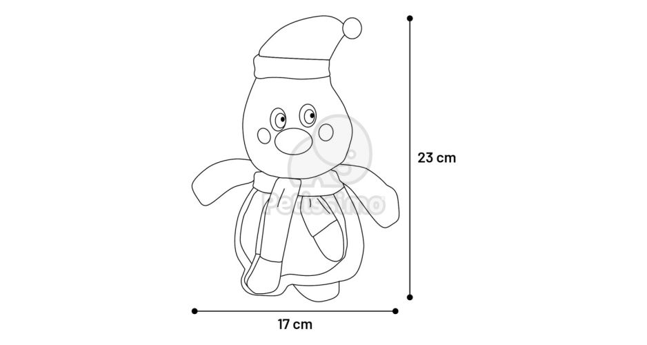 Flamingo karácsonyi plüssjátékok - hóember/pingvin  1 db