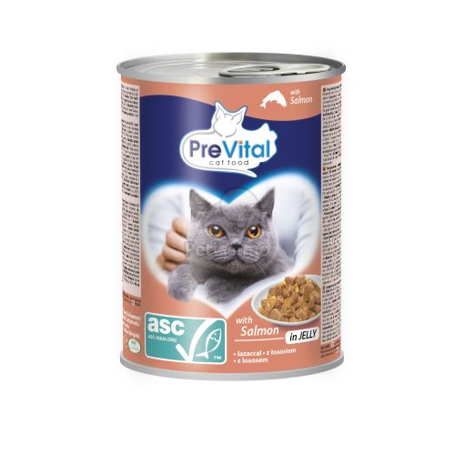 PreVital nedves állateledel felnőtt macskáknak - ASC lazac zselében  415 g