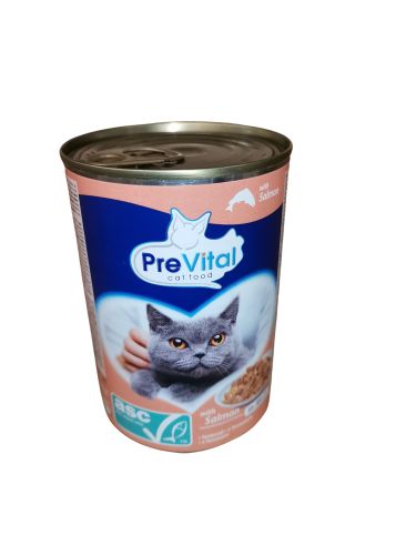 PreVital nedves állateledel felnőtt macskáknak - ASC lazac zselében  415 g
