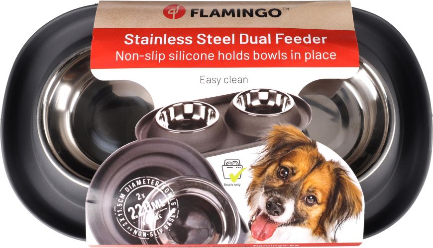 Flamingo Duo Dinner dupla etető- és itatótál  1 db