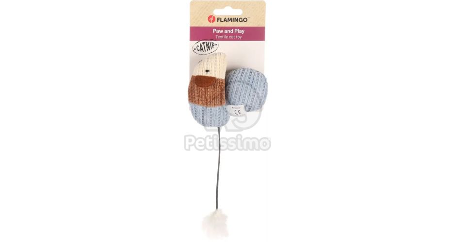 Flamingo Blaro egér labdával macskajáték  Piros 1 db