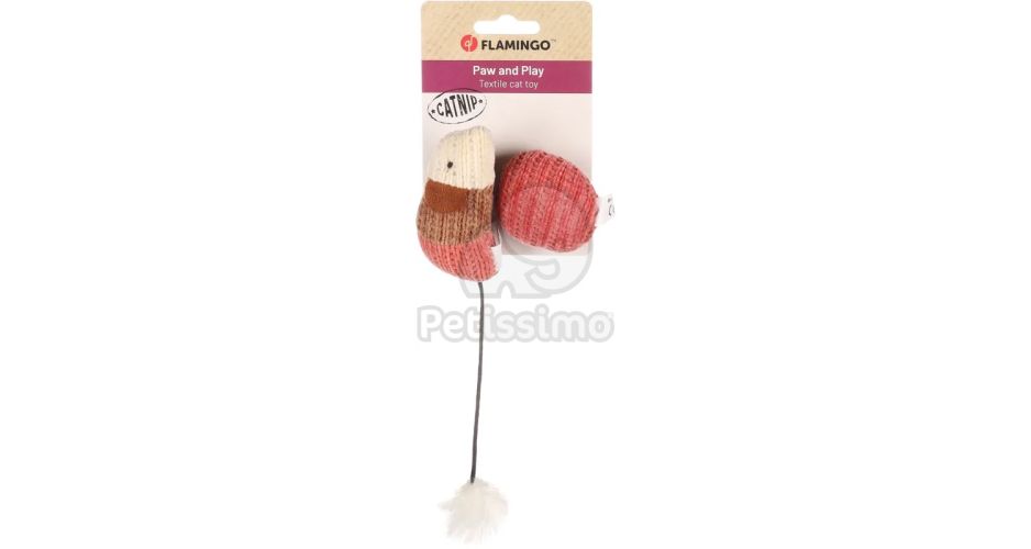 Flamingo Blaro egér labdával macskajáték  Piros 1 db