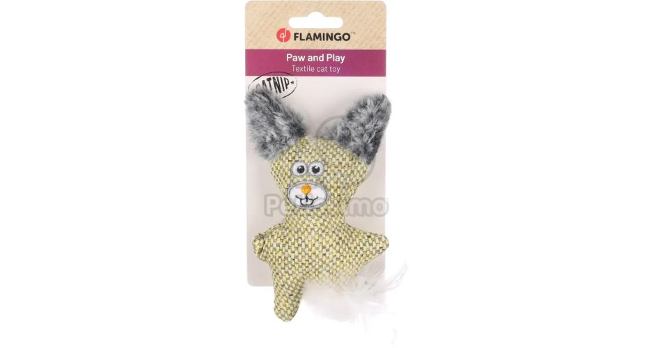 Flamingo Jagre nyúl macskajáték - sárga  1 db