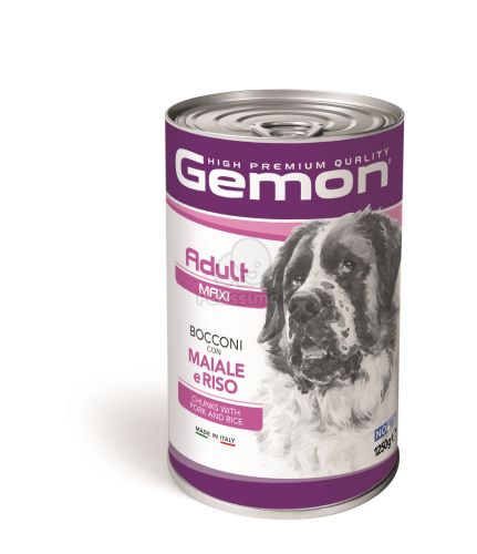 Gemon Maxi Adult kutyakonzerv - sertés, rizs  1250 g