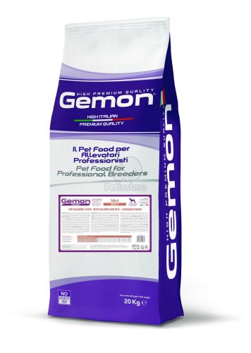 Gemon Mini Adult száraz kutyatáp - lazac, rizs  20 kg