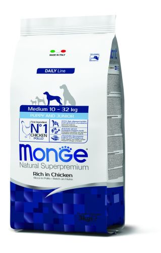 Monge Daily Line Medium Puppy & Junior száraz kutyatáp - csirke  3 kg