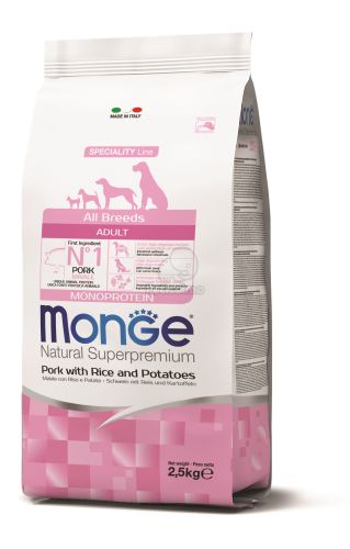 Monge Speciality Line All Breeds Adult Monoprotein - sertés, rizs és burgonya  2.5 kg