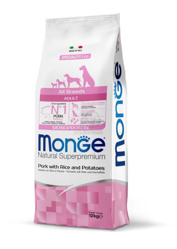 Monge Speciality Line All Breeds Adult Monoprotein - sertés, rizs és burgonya  12 kg