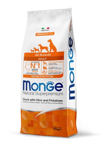 Monge Speciality Line All Breeds Adult Monoprotein száraz kutyatáp - kacsa, rizs és burgonya  2.5 kg
