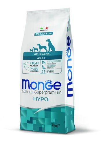 Monge Speciality Line All Breeds Adult Hypoallergenic száraz kutyatáp - lazac & tonhal  12 kg